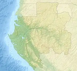 Map showing the location of Batéké Plateau National Park