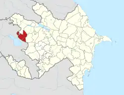 Map of Azerbaijan showing Gadabay District