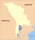 Map of Moldova highlighting Gagauzia