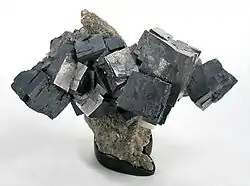 Cubic galena (lead ore) from the Sweetwater Mine of the Viburnum Trend (Reynolds County, Missouri, USA).