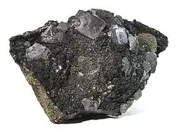 Sphalerite, galena, and marcasite from the Viburnum Trend District (Reynolds County, Missouri, USA).