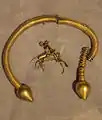 Northern Gallaeci torc (Artabri type with "pear" terminals) Galicia, showing construction, and decoration of the hoop