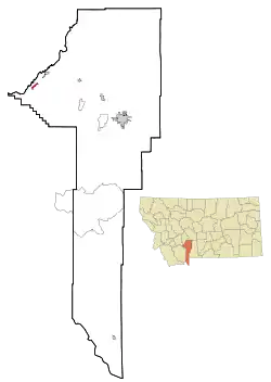 Location of Willow Creek, Montana