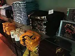 A selection of the series's merchandise