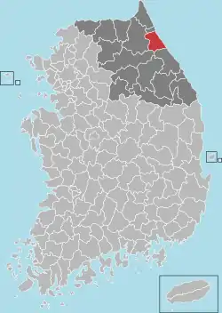 Location in South Korea