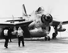 Gannet ready for launch from HMS Ark Royal, 1978