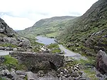 Looking northwards at the road down to Augher Lake