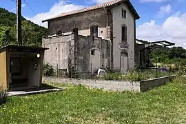 The former passenger station beside the current shelter.