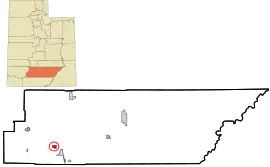 Location in Garfield County and state of Utah.