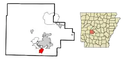 Location in Garland County and the state of Arkansas