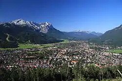 Aerial view of Garmisch-Partenkirchen, Germany