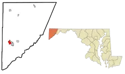 Location of Oakland, Maryland