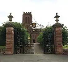 Gates of St Mary's Church, Eccleston, installed as a memorial to the 2nd Duke of Westminster