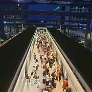 Shuttle Transit station at North Terminal by night