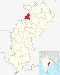 Location in Chhattisgarh