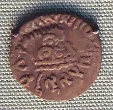 A coin of Nahapana, re-struck by Gautamiputra Satakarni