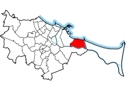 Location of Krakowiec-Górki Zachodnie within Gdańsk