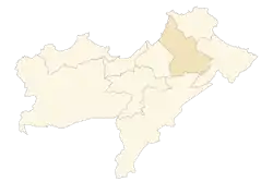 Map of Oran Province highlighting Gdyel District