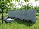 Memorial with the names of the victims