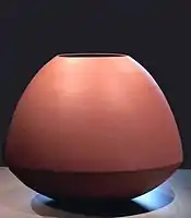 Vase in terra color with bulging belly, 1990-2000