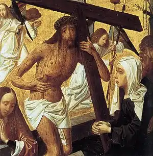 Man of Sorrows, Geertgen tot Sint Jans c. 1485-95. Oil on wood, Museum Catharijneconvent, Utrecht.