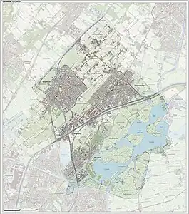 Dutch Topographic map of Teylingen, June 2015