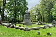 Family gravesite of Nathan A. Cooper at Pleasant Hill Cemetery