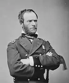 William Tecumseh Sherman in May of 1865, wearing a black ribbon after the assassination of Abraham Lincoln