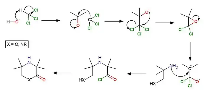 General reaction mechanism for Bargellini reaction
