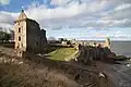 The ruins of St Andrews Castle from the south east