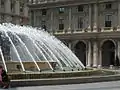 Water playing on the fountain