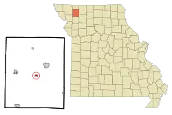 Location of Darlington, Missouri