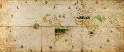 The Geocarta Nautica Universale (1523), the first known map to show the discoveries of the Magellan Expedition