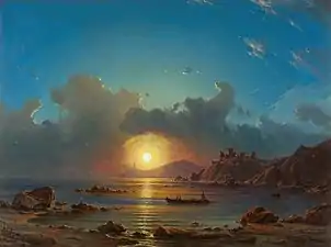 Sunset on a Bay with Castle Ruins (1848)