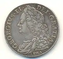 Coin showing George facing left