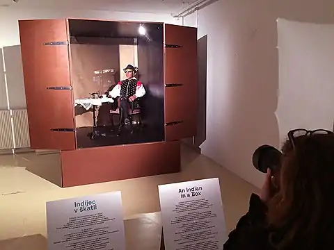 'An Indian in a Box'  Ljubljana performance