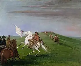 Comanches meeting the U.S. dragoons near the Wichita Mountains in 1835 by George Catlin.