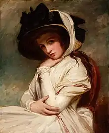 George Romney's Emma Hart in a Straw Hat; 1785.
