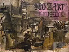 Georges Braque, Violin: "Mozart Kubelick", 1912, oil on canvas, 45.7 × 61 cm, Metropolitan Museum of Art