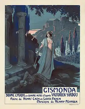 Image 78Gismonda poster, by Georges Rochegrosse (restored by Adam Cuerden) (from Wikipedia:Featured pictures/Culture, entertainment, and lifestyle/Theatre)