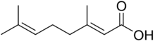 Skeletal formula of geranic acid