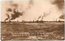 The German Seventh Half Flotilla cruising at sea consisting of five torpedo boats one of which did not take part in the Battle off Texel