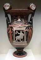 Red-figure mixing vessel; 330-320 BC; terracotta; from Apulia (south Italy); Getty Villa (Los Angeles, USA)