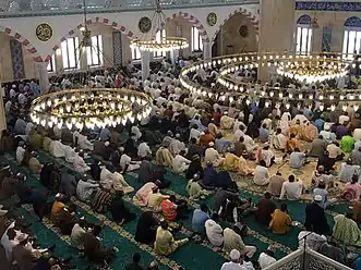 The first Jumuah prayers in the mosque after the commissioning of the mosque