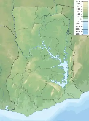 Map showing the location of Ankasa Conservation Area