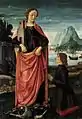 Saint Barbara crushing her infidel father, with a kneeling donor, by Domenico Ghirlandaio, ca. 1473