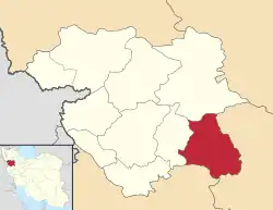 Location of Ghorveh County in Kurdistan province