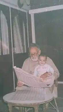 G.N. Gowhar with his grandson