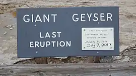 Giant Geyser Last Eruption