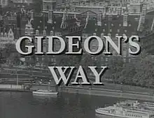 Gideons Way titles superimposed over an aerial photo of Scotland Yard